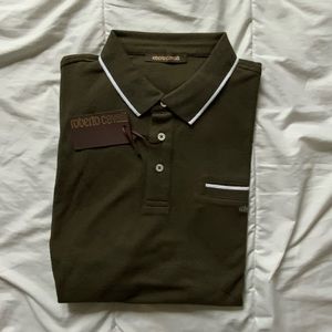 Robert Cavalli New shirt military green, half sleeves.